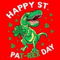 Happy St PaT Rex Dinosaur Saint Patrick's Day For Funny Santa Hat thumb 1
