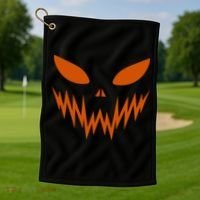Halloween Spooky Pumpkin Golf Towel thumb 1