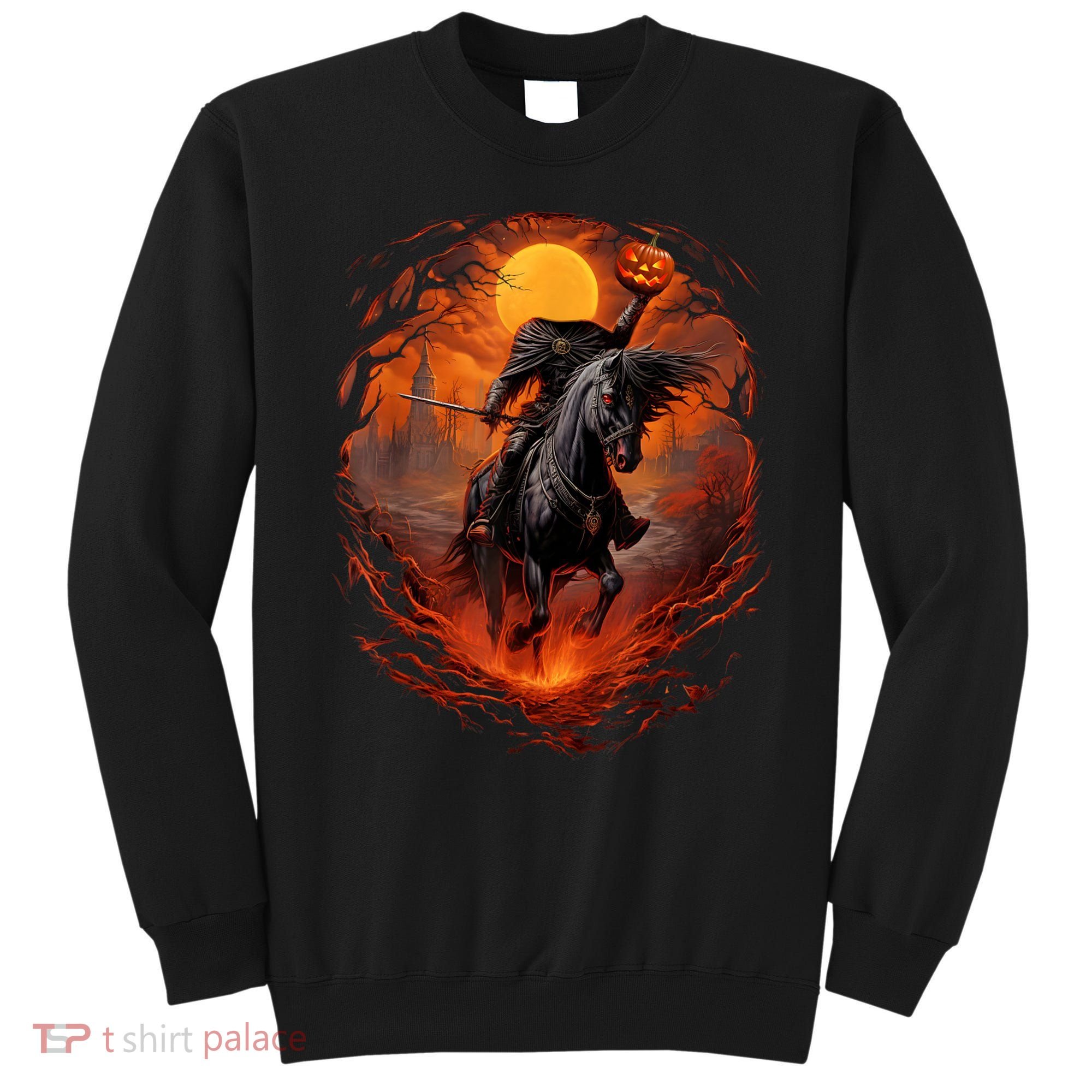 Halloween Scary Pumpkin Headless Horseman AI Sweatshirt