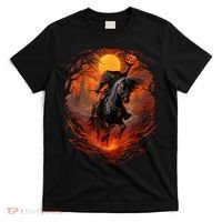 Halloween Scary Pumpkin Headless Horseman AI T-Shirt thumb 0