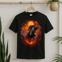 Halloween Scary Pumpkin Headless Horseman AI T-Shirt thumb 2