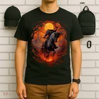 Halloween Scary Pumpkin Headless Horseman AI T-Shirt thumb 6
