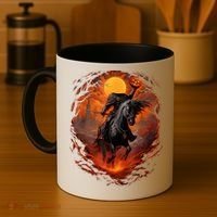Halloween Scary Pumpkin Headless Horseman AI Coffee Mug thumb 4