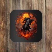 Halloween Scary Pumpkin Headless Horseman AI Coaster thumb 0