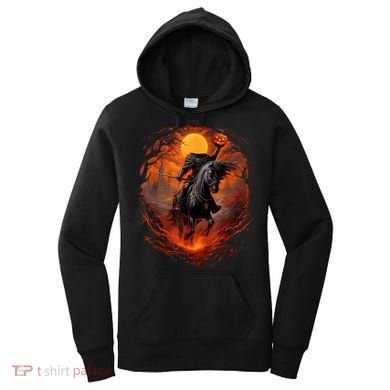Halloween Scary Pumpkin Headless Horseman AI Women's Hoodie