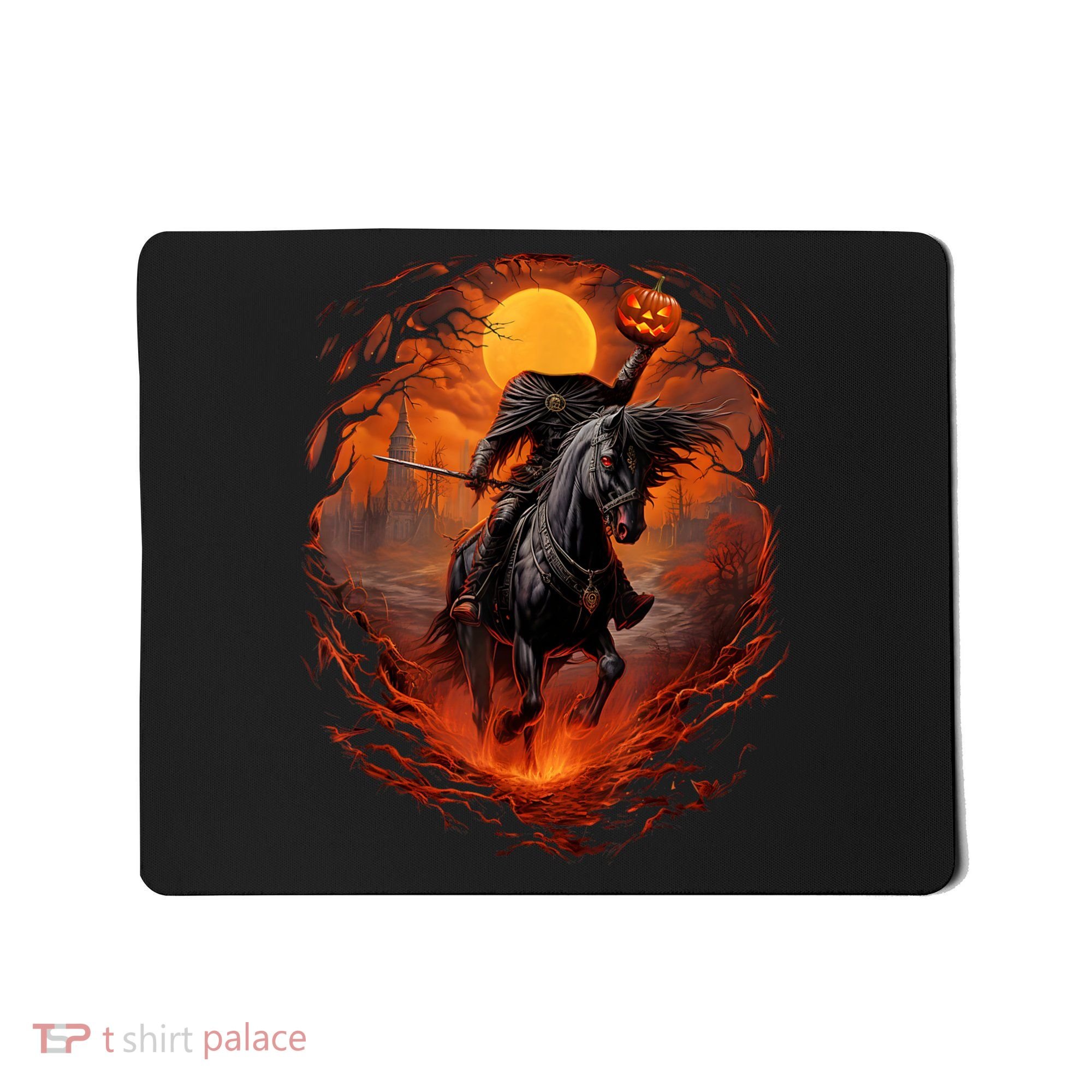Halloween Scary Pumpkin Headless Horseman AI Mousepad
