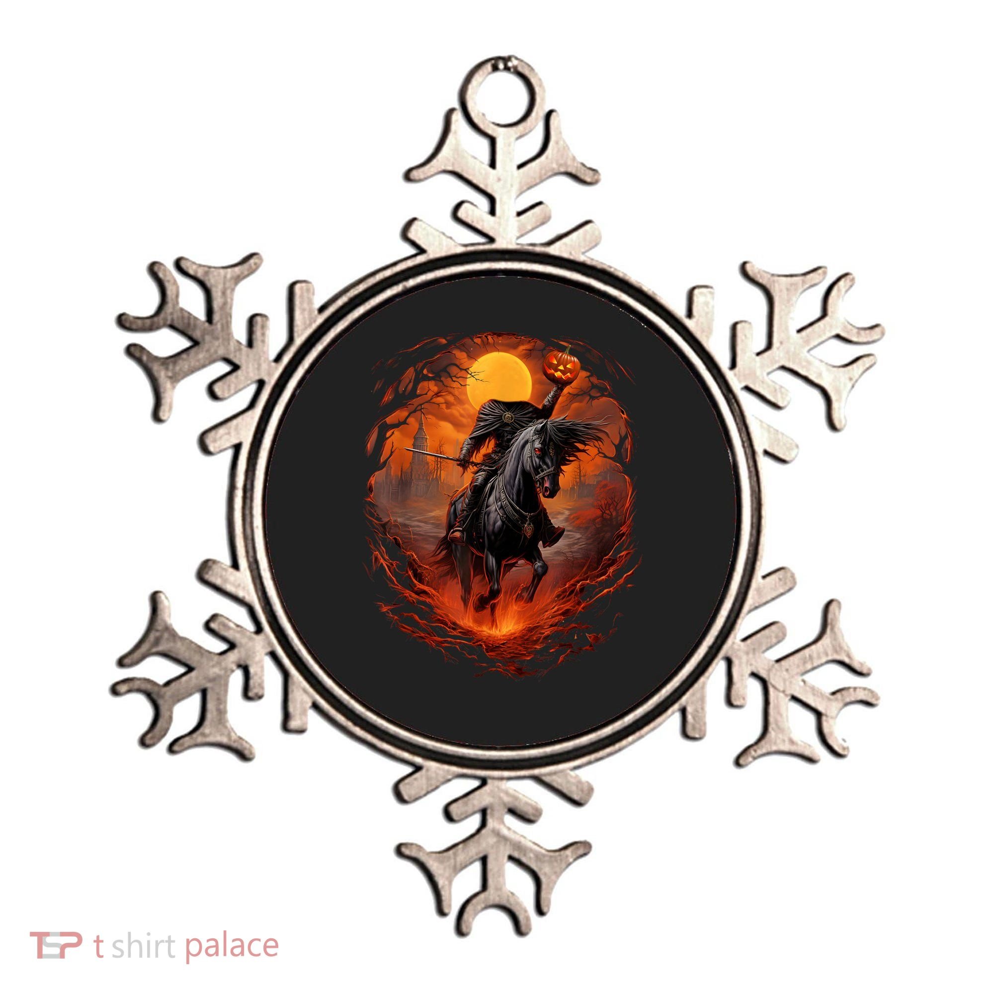 Halloween Scary Pumpkin Headless Horseman AI Ornament