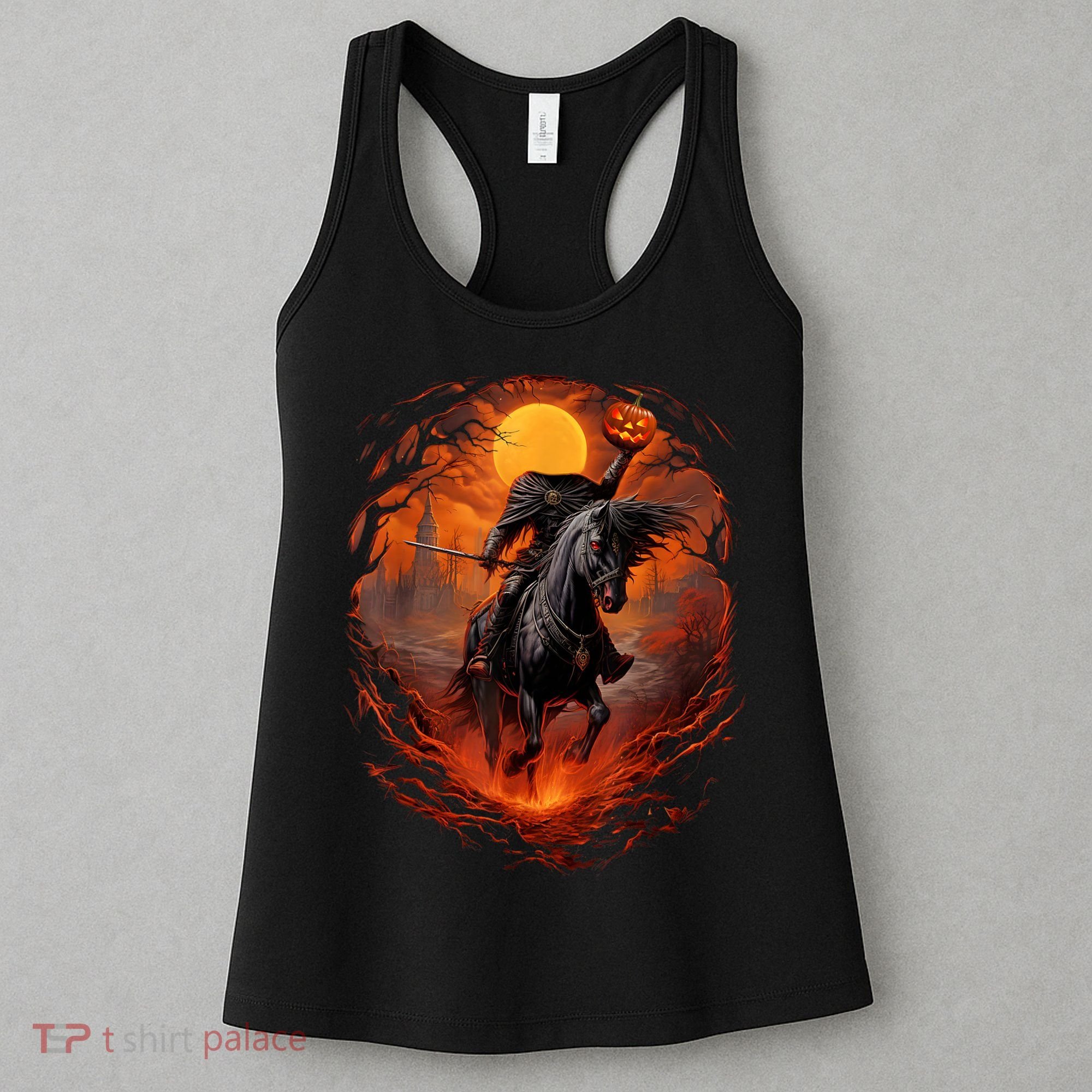 Halloween Scary Pumpkin Headless Horseman AI Women's Tank Top