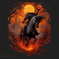 Halloween Scary Pumpkin Headless Horseman AI Hat thumb 2