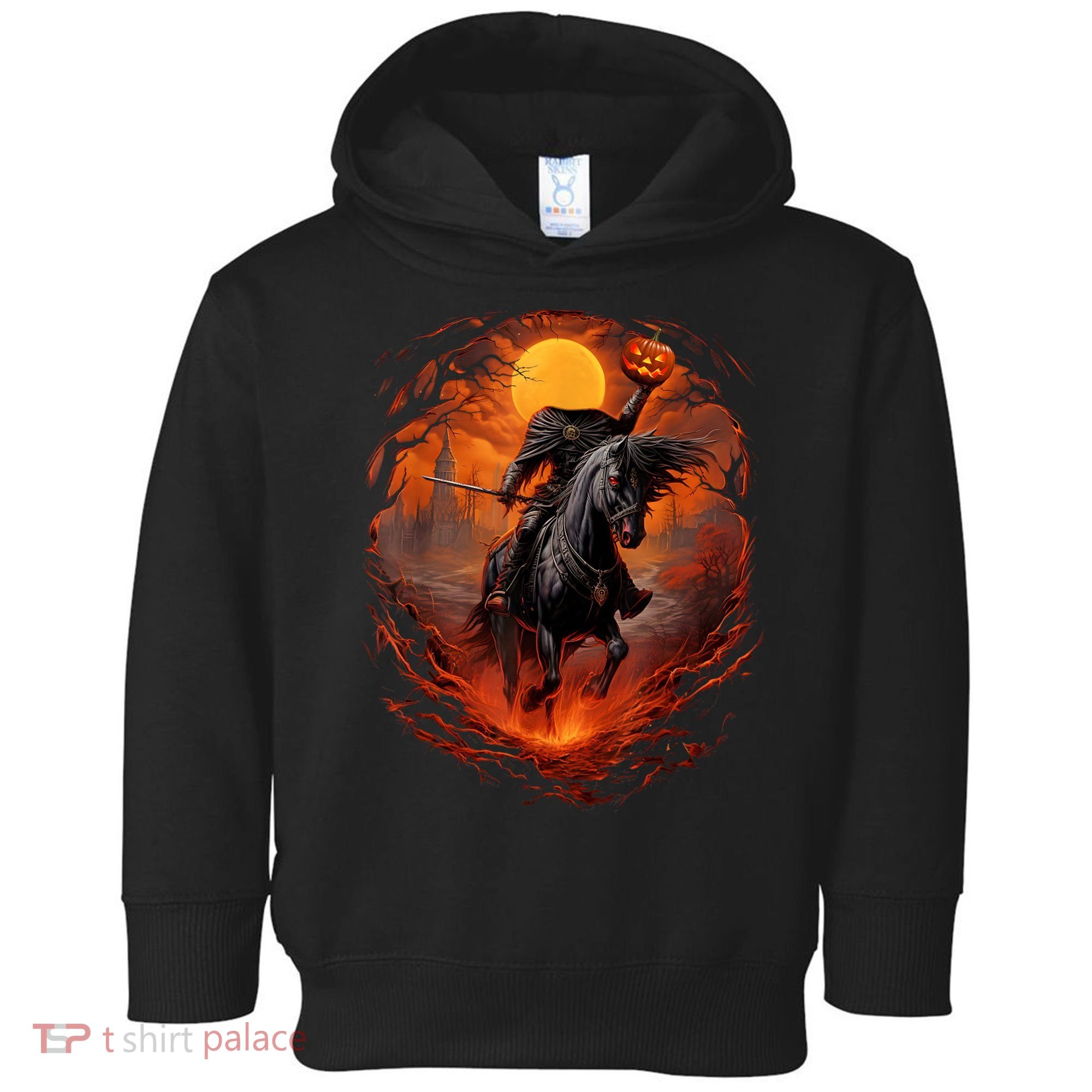 Halloween Scary Pumpkin Headless Horseman AI Toddler Hoodie