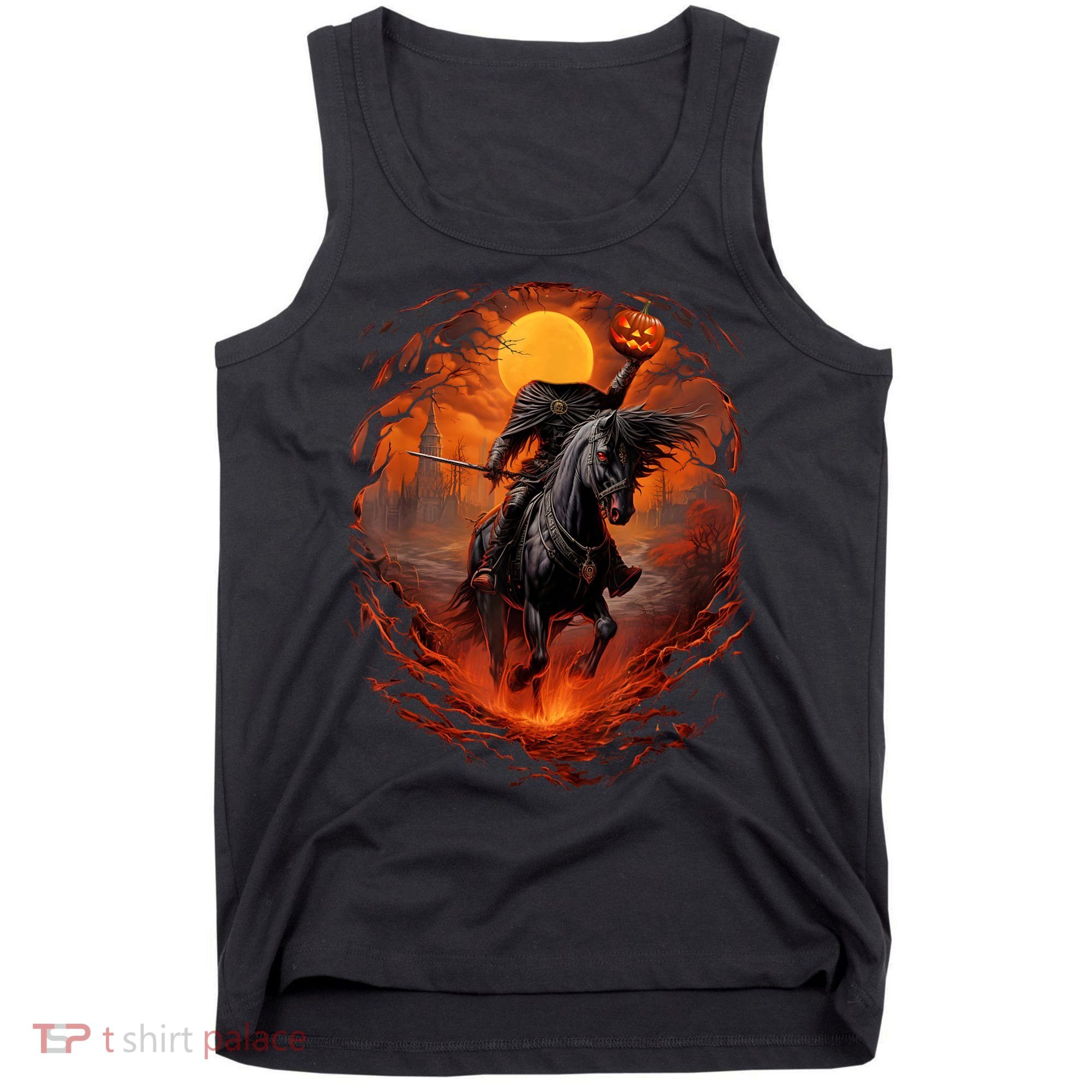 Halloween Scary Pumpkin Headless Horseman AI Tank Top