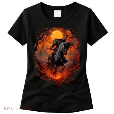 Halloween Scary Pumpkin Headless Horseman AI Women's T-Shirt