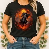 Halloween Scary Pumpkin Headless Horseman AI Women's T-Shirt thumb 2