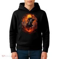 Halloween Scary Pumpkin Headless Horseman AI Kids Hoodie thumb 4