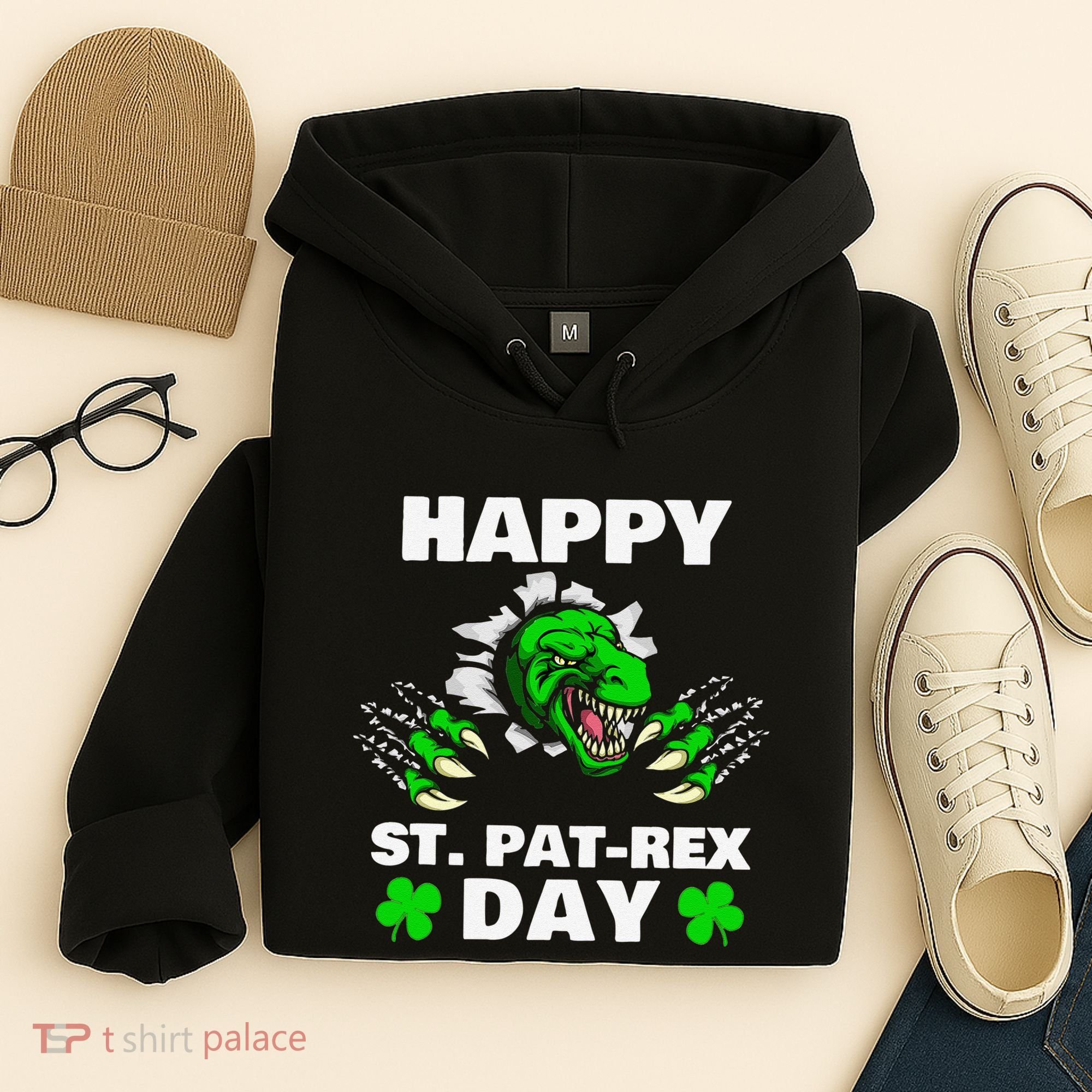 Happy St Pat Rex Dinosaur Saint Patrick's Day For Funnys Hoodie