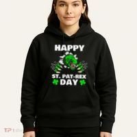 Happy St Pat Rex Dinosaur Saint Patrick's Day For Funnys Hoodie thumb 5