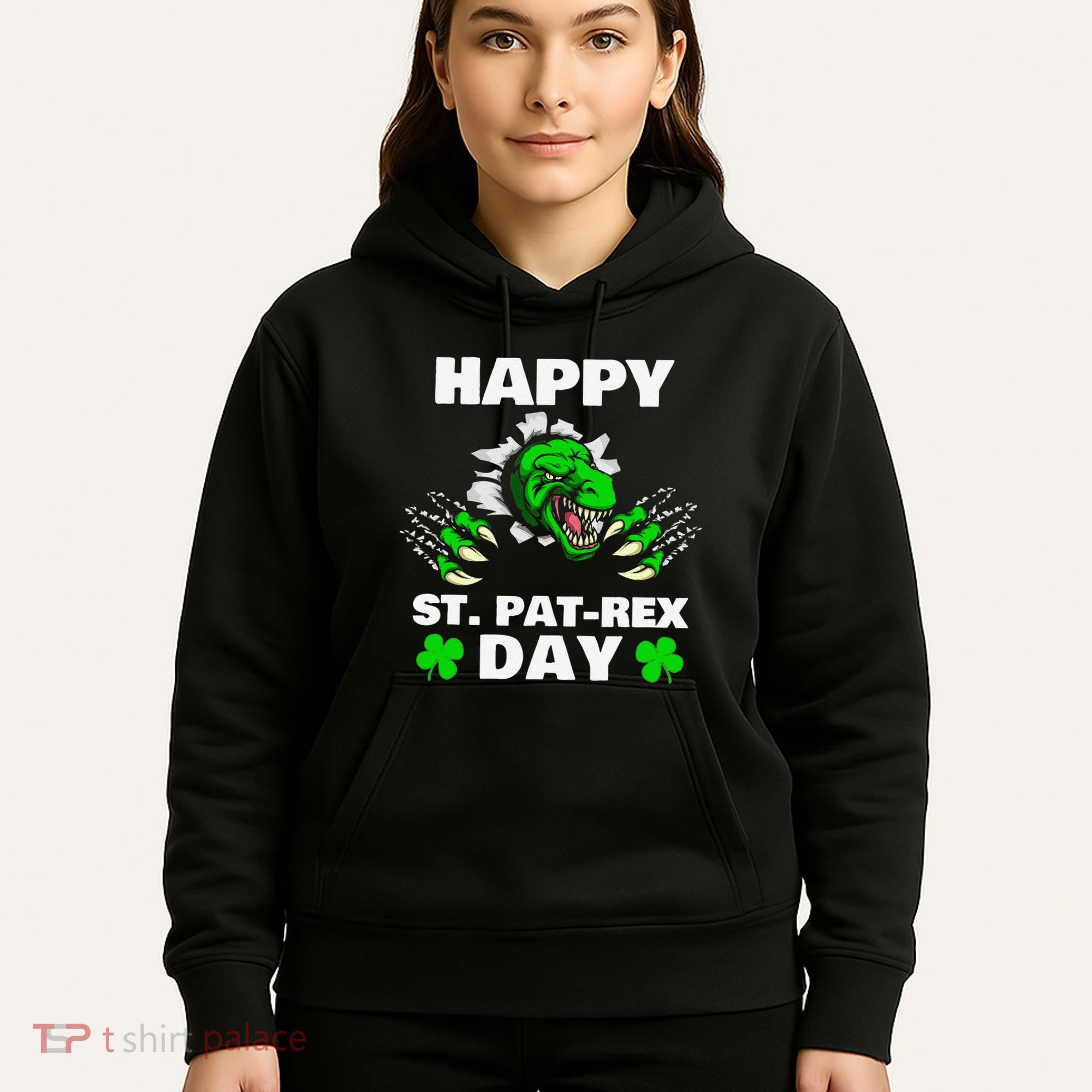 Happy St Pat Rex Dinosaur Saint Patrick's Day For Funnys Hoodie