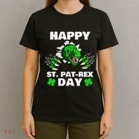 Happy St Pat Rex Dinosaur Saint Patrick's Day For Funnys T-Shirt thumb 4