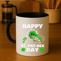 Happy St Pat Rex Dinosaur Saint Patrick's Day For Funnys Coffee Mug thumb 4