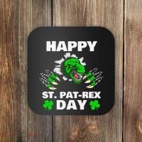 Happy St Pat Rex Dinosaur Saint Patrick's Day For Funnys Coaster thumb 0
