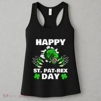 Happy St Pat Rex Dinosaur Saint Patrick's Day For Funnys Women's Tank Top thumb 3