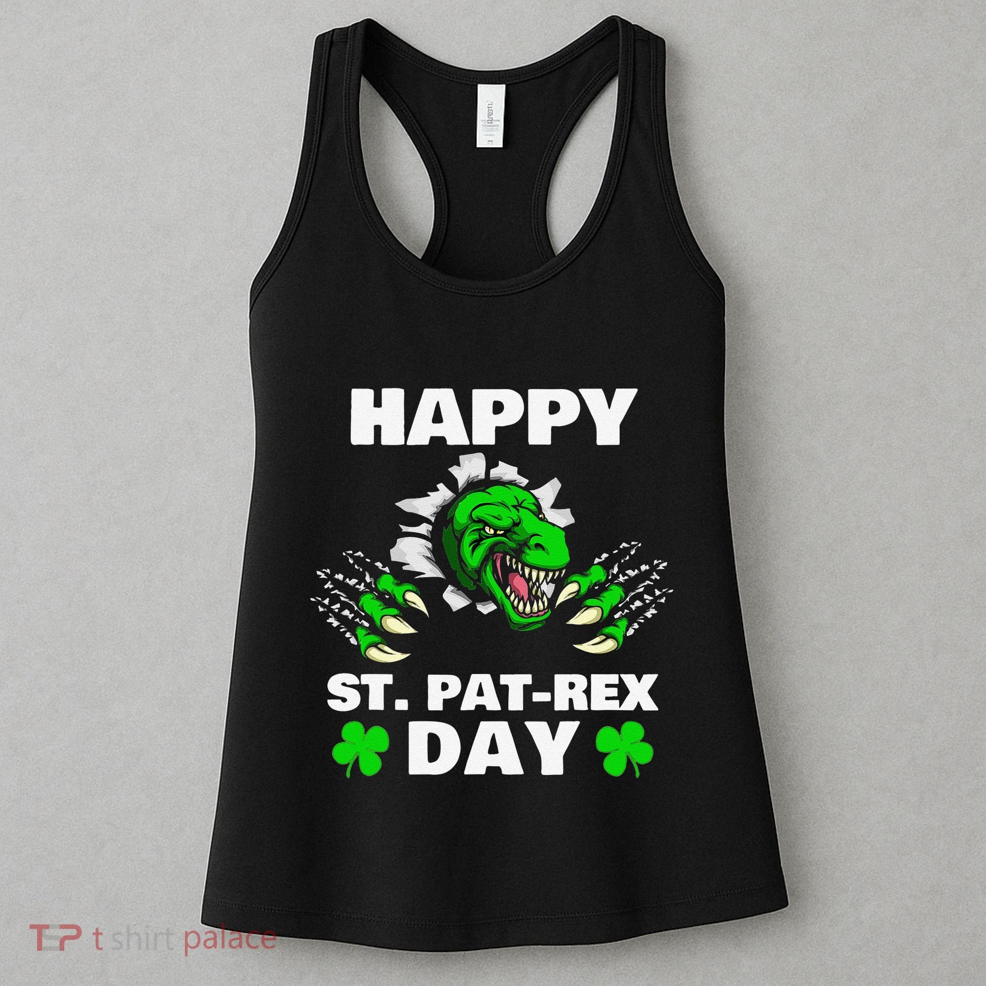 Happy St Pat Rex Dinosaur Saint Patrick's Day For Funnys Women's Tank Top