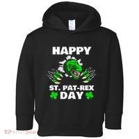 Happy St Pat Rex Dinosaur Saint Patrick's Day For Funnys Toddler Hoodie thumb 0
