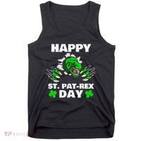 Happy St Pat Rex Dinosaur Saint Patrick's Day For Funnys Tank Top thumb 0