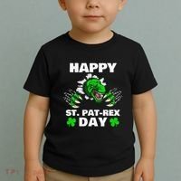 Happy St Pat Rex Dinosaur Saint Patrick's Day For Funnys Toddler T-Shirt thumb 2