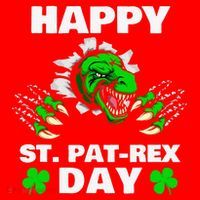 Happy St Pat Rex Dinosaur Saint Patrick's Day For Funnys Santa Hat thumb 1