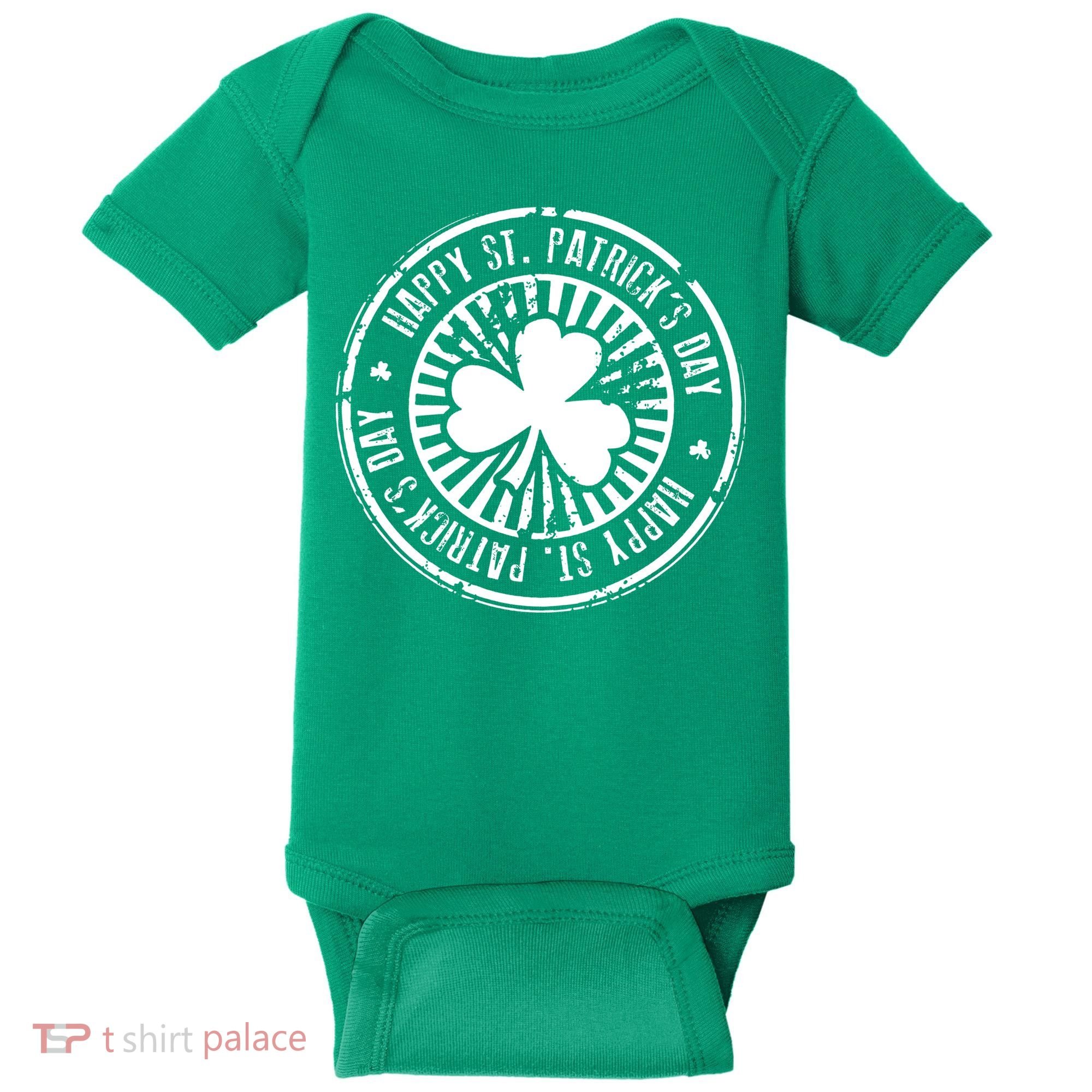 Happy St Patrick's Day Logo Baby Bodysuit