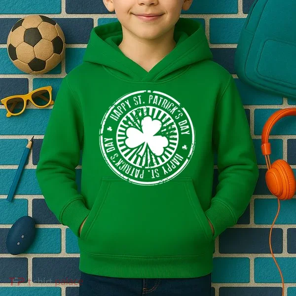 Happy St Patrick's Day Logo Kids Hoodie