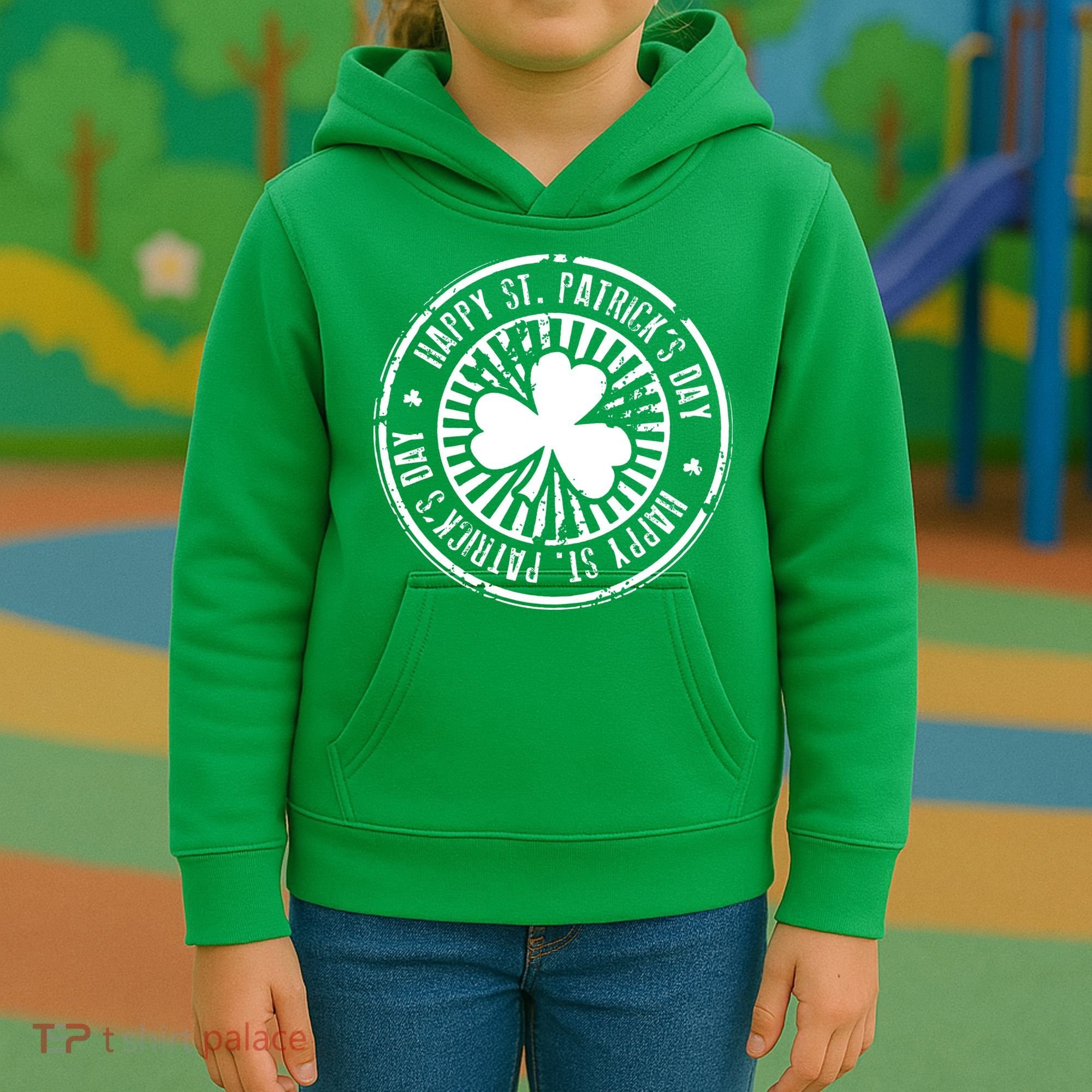 Happy St Patrick's Day Logo Kids Hoodie