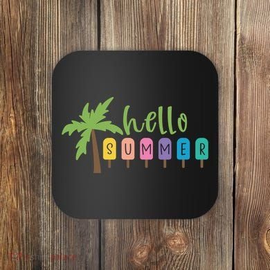 Hello Summer Popsicles Tropical Coaster