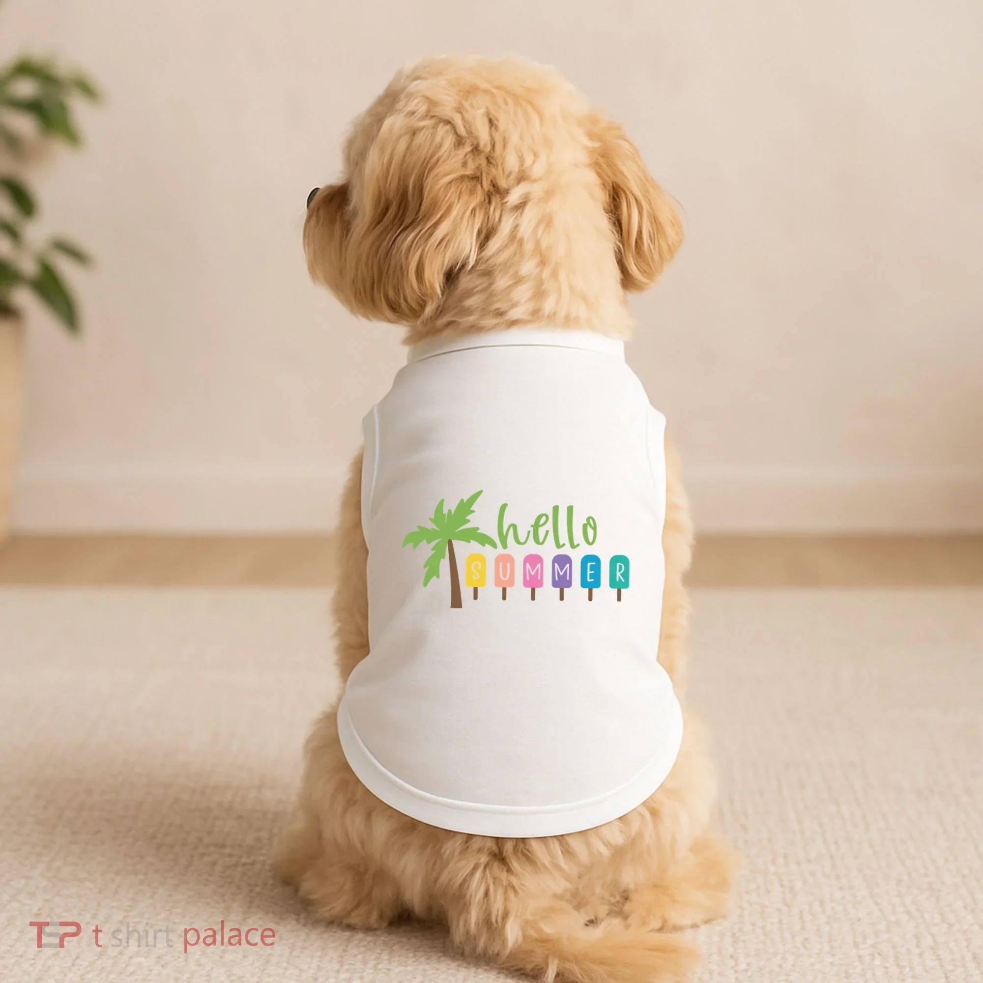 Hello Summer Popsicles Tropical Doggie Tank
