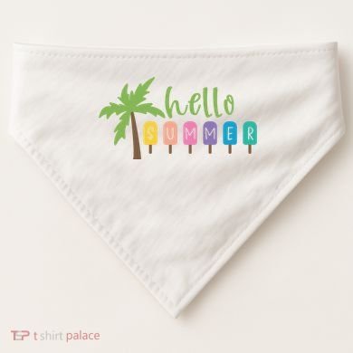 Hello Summer Popsicles Tropical USA-Made Doggie Bandana