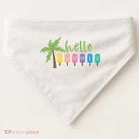 Hello Summer Popsicles Tropical USA-Made Doggie Bandana thumb 0