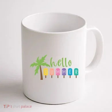 Hello Summer Popsicles Tropical Coffee Mug back