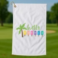 Hello Summer Popsicles Tropical Golf Towel thumb 1