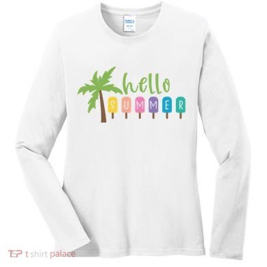 Hello Summer Popsicles Tropical Women's Long Sleeve Shirt