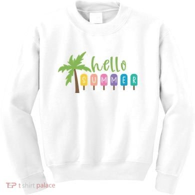 Hello Summer Popsicles Tropical Kids Sweatshirt