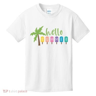 Hello Summer Popsicles Tropical Kids T-Shirt