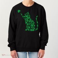 Happy Saint Patrick's Day Shamrock Cat Women's Sweatshirt thumb 0