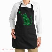 Happy Saint Patrick's Day Shamrock Cat Apron thumb 2