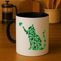 Happy Saint Patrick's Day Shamrock Cat Coffee Mug thumb 4