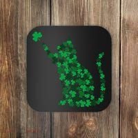 Happy Saint Patrick's Day Shamrock Cat Coaster thumb 0
