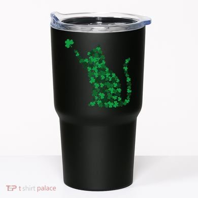Happy Saint Patrick's Day Shamrock Cat Tumbler
