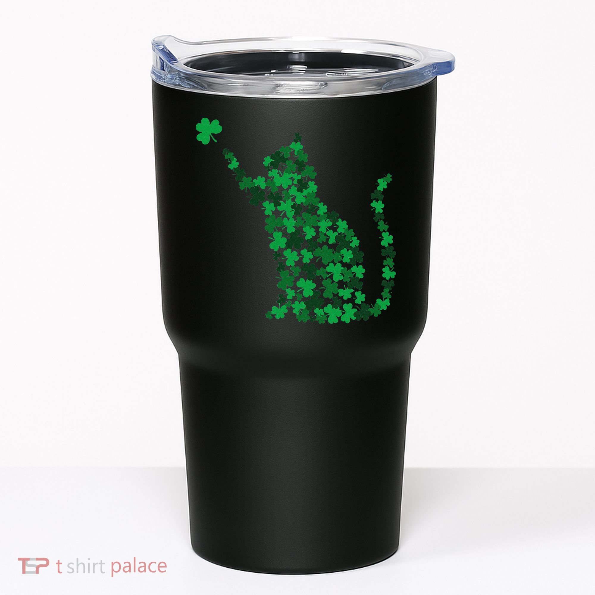 Happy Saint Patrick's Day Shamrock Cat Tumbler