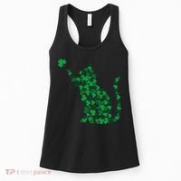Happy Saint Patrick's Day Shamrock Cat Women's Tank Top thumb 0