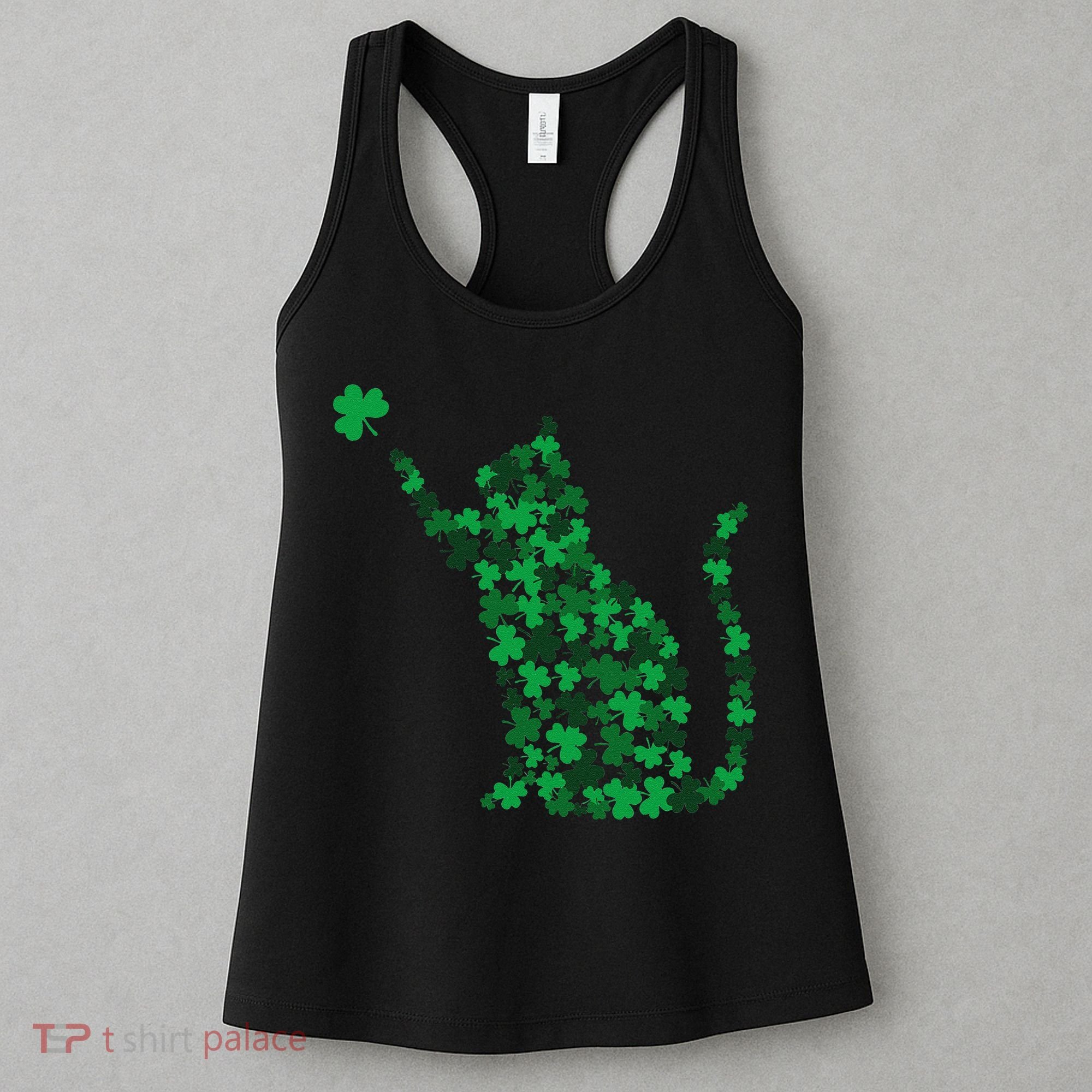 Happy Saint Patrick's Day Shamrock Cat Women's Tank Top